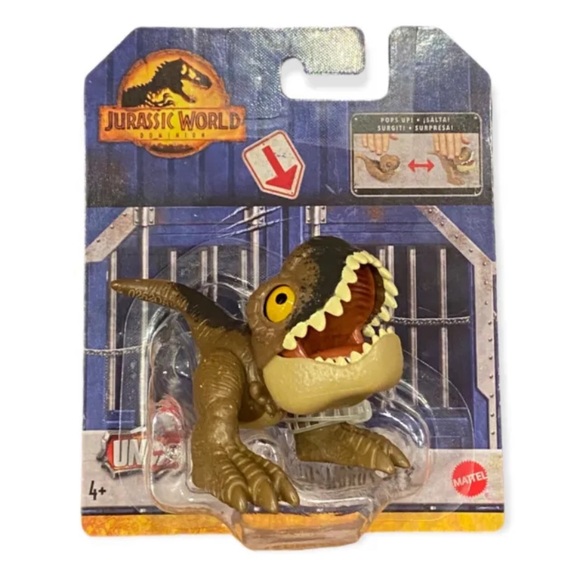 Jurassic World Dominion Wild Pop Ups Dinosaur Toy Set - 4 Pack Manually Activated Figures